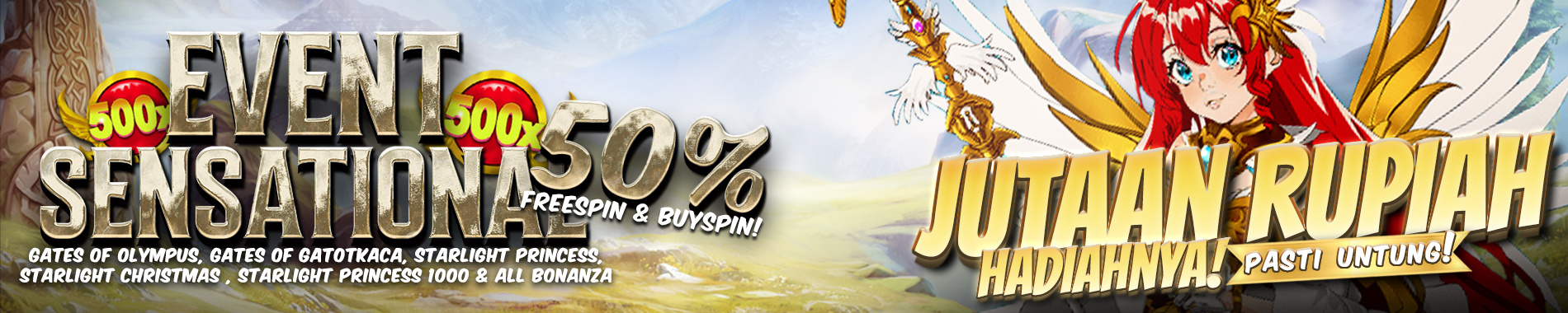 Event Sensational 50% Buyspin Freespin ONDEL4D